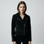 Women's Cropped Faux Suede Biker Jacket
