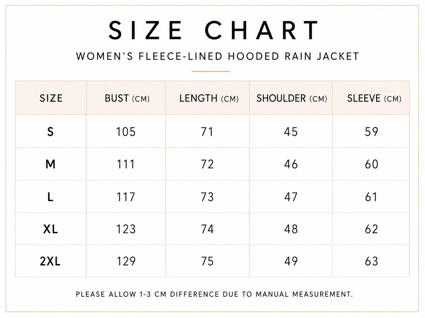 Size chart