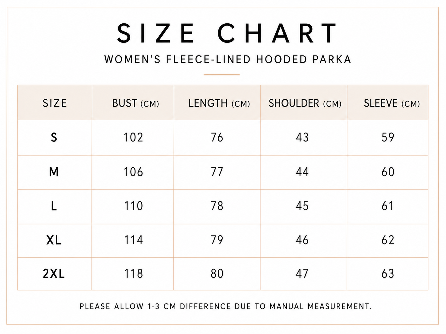 Size chart