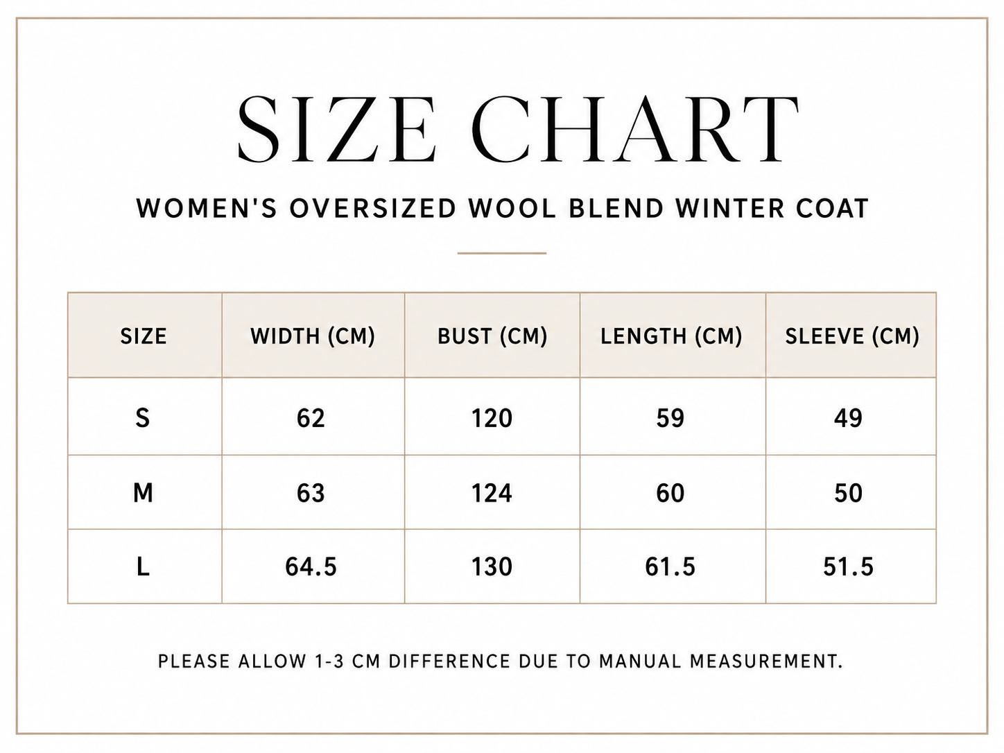 Size chart