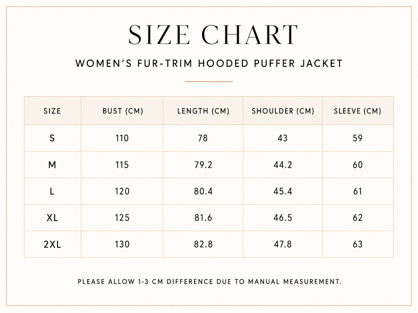 Size chart