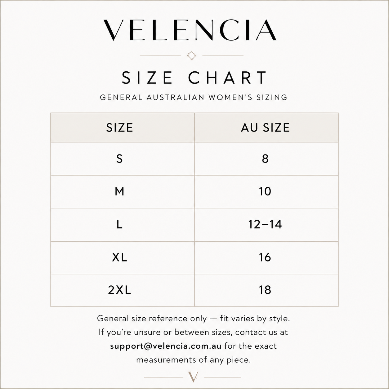 Size chart