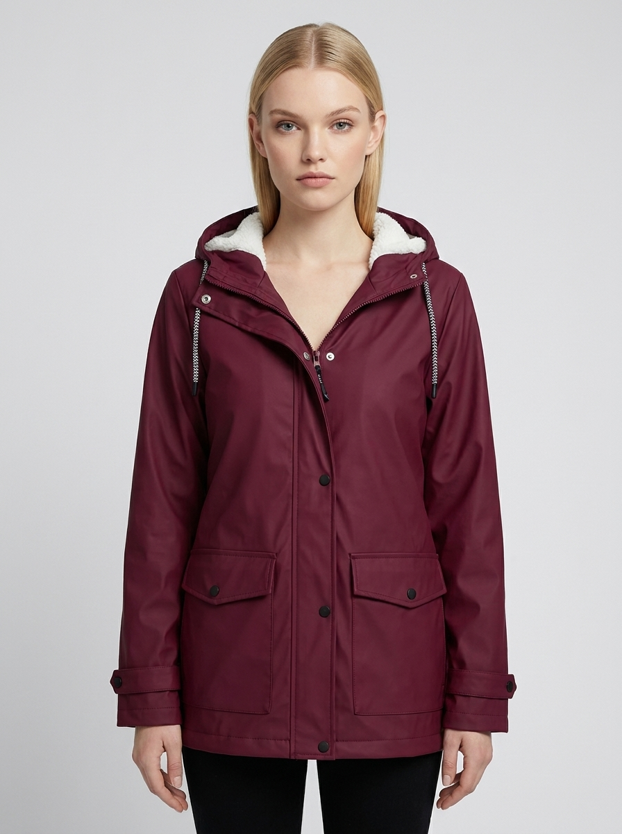 Velencia water-resistant winter jacket Burgundy