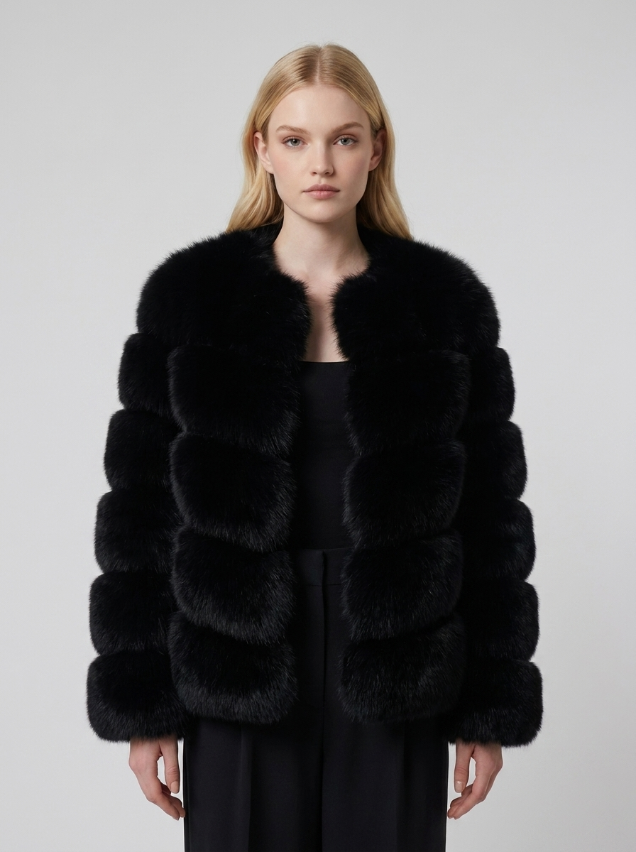Velencia faux fur jacket Black