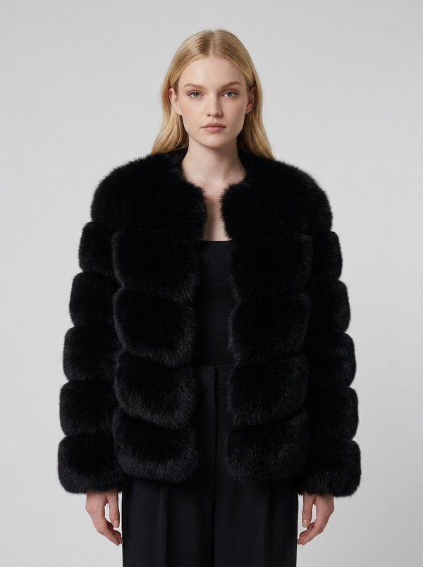Velencia faux fur jacket Black