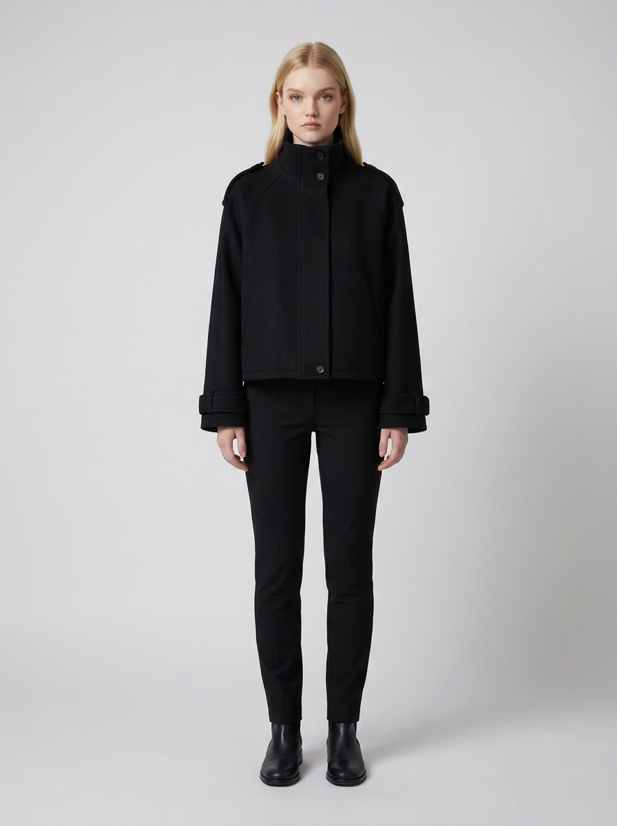 Women's Cropped Funnel-Neck Jacket Secondary image