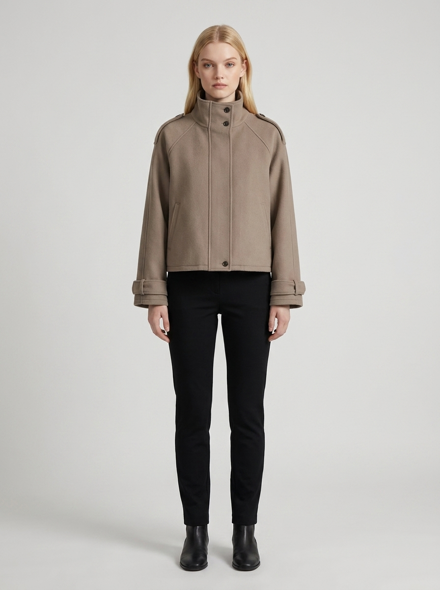 Velencia chic long wool coat Khaki